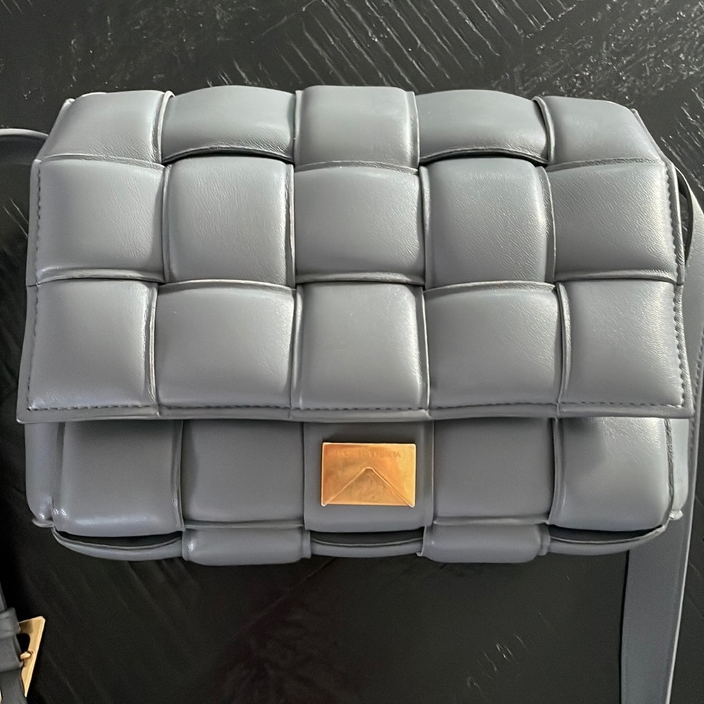 Perfect condition Grey leather cassette bag